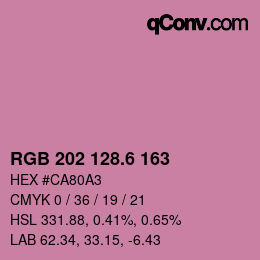 カラーコード: RGB 202 128.6 163 | qconv.com