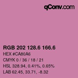 カラーコード: RGB 202 128.6 166.6 | qconv.com