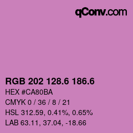 カラーコード: RGB 202 128.6 186.6 | qconv.com