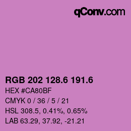 カラーコード: RGB 202 128.6 191.6 | qconv.com