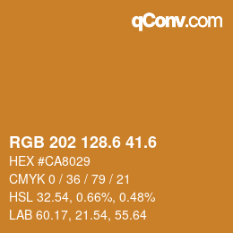 カラーコード: RGB 202 128.6 41.6 | qconv.com