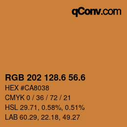 カラーコード: RGB 202 128.6 56.6 | qconv.com