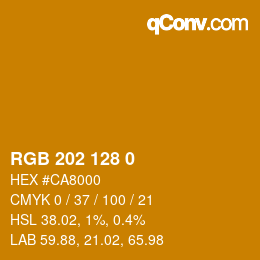 カラーコード: RGB 202 128 0 | qconv.com