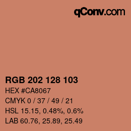 カラーコード: RGB 202 128 103 | qconv.com