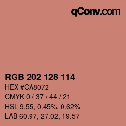 颜色代码: RGB 202 128 114 | qconv.com