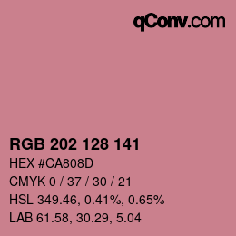 カラーコード: RGB 202 128 141 | qconv.com