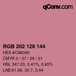 カラーコード: RGB 202 128 144 | qconv.com
