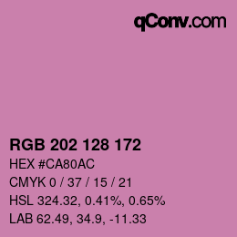 カラーコード: RGB 202 128 172 | qconv.com