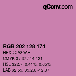 カラーコード: RGB 202 128 174 | qconv.com