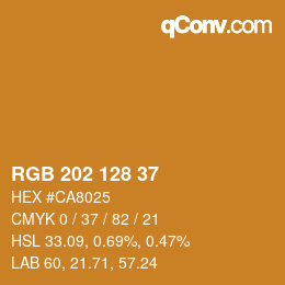 カラーコード: RGB 202 128 37 | qconv.com