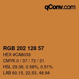 Color code: RGB 202 128 57 | qconv.com