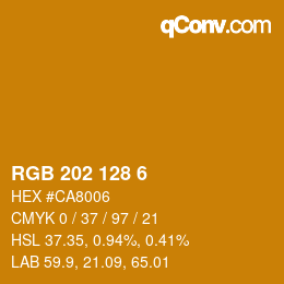 カラーコード: RGB 202 128 6 | qconv.com
