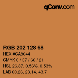 颜色代码: RGB 202 128 68 | qconv.com