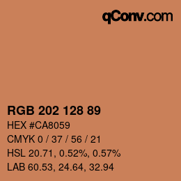 颜色代码: RGB 202 128 89 | qconv.com
