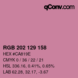 Color code: RGB 202 129 158 | qconv.com