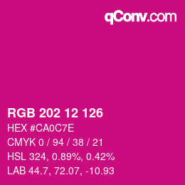 Código de color: RGB 202 12 126 | qconv.com