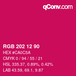 カラーコード: RGB 202 12 90 | qconv.com
