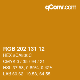 颜色代码: RGB 202 131 12 | qconv.com