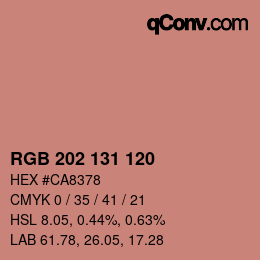 颜色代码: RGB 202 131 120 | qconv.com