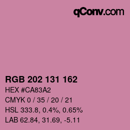 颜色代码: RGB 202 131 162 | qconv.com