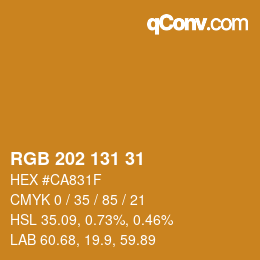 カラーコード: RGB 202 131 31 | qconv.com