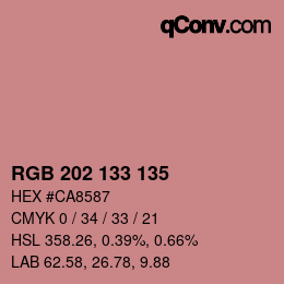 カラーコード: RGB 202 133 135 | qconv.com