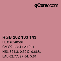 Color code: RGB 202 133 143 | qconv.com