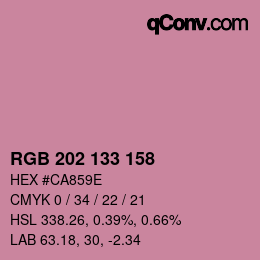 Color code: RGB 202 133 158 | qconv.com
