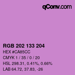 Color code: RGB 202 133 204 | qconv.com