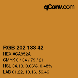 カラーコード: RGB 202 133 42 | qconv.com