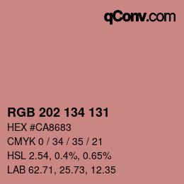 カラーコード: RGB 202 134 131 | qconv.com