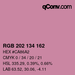 Color code: RGB 202 134 162 | qconv.com