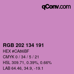 Color code: RGB 202 134 191 | qconv.com