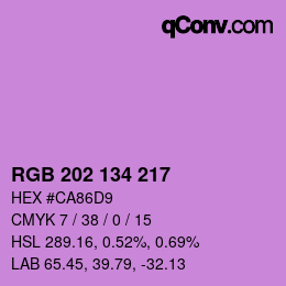 Color code: RGB 202 134 217 | qconv.com