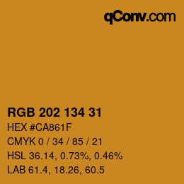 カラーコード: RGB 202 134 31 | qconv.com