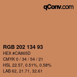 Color code: RGB 202 134 93 | qconv.com