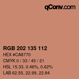 カラーコード: RGB 202 135 112 | qconv.com