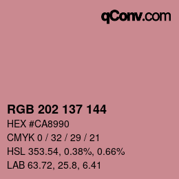 颜色代码: RGB 202 137 144 | qconv.com