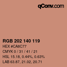 颜色代码: RGB 202 140 119 | qconv.com