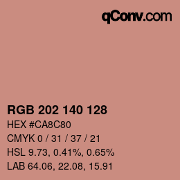 カラーコード: RGB 202 140 128 | qconv.com