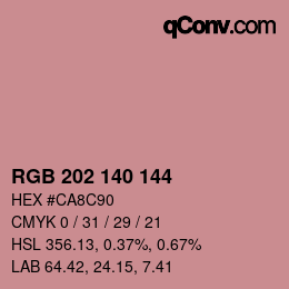 カラーコード: RGB 202 140 144 | qconv.com