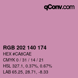 颜色代码: RGB 202 140 174 | qconv.com