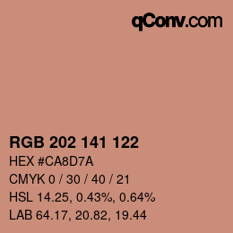 カラーコード: RGB 202 141 122 | qconv.com