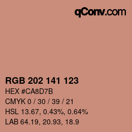 カラーコード: RGB 202 141 123 | qconv.com