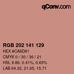 カラーコード: RGB 202 141 129 | qconv.com