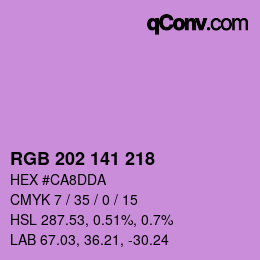 Color code: RGB 202 141 218 | qconv.com