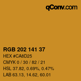 カラーコード: RGB 202 141 37 | qconv.com