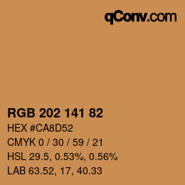 Color code: RGB 202 141 82 | qconv.com
