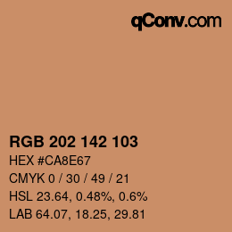 カラーコード: RGB 202 142 103 | qconv.com