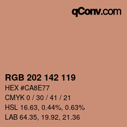 颜色代码: RGB 202 142 119 | qconv.com